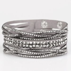 Suede bling wrap bracelet